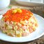 Салат "Царский" с креветками и красной икрой