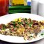 Омлет с грибами и куриной печёнкой