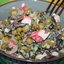 Салат из морской капусты с зеленым горошком, плавленым сыром и крабовыми палочками