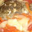 Камбала, запеченная с овощами