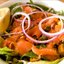 Салат с семгой и сухариками