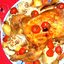 Курица, запеченная с овощами и сладким перцем
