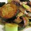 Цукини, жареные с шампиньонами и пореем