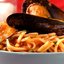 Паста с мидиями и креветками