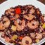 Черный рис с креветками