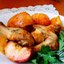 Курица с овощами и фруктами