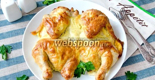 Цыплёнок в сметанно-чесночной шубке