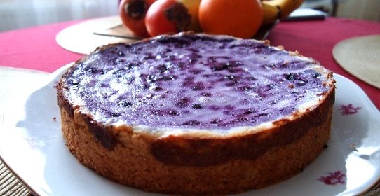 Черничный пирог с творогом