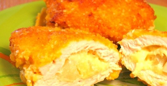 «Кармашки» из свинины с ананасами