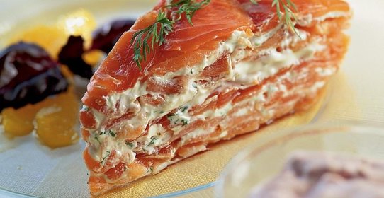 Слоеный пирог с копченым лососем от Гарри Роудза