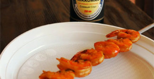 Шашлык из креветок