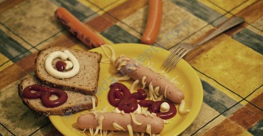 Червяки-спагеттины в сосисках