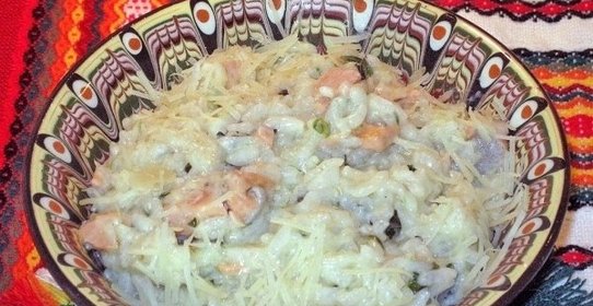 Ризотто с красной рыбой