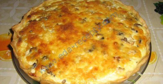 Лоранский пирог с курицей и грибами