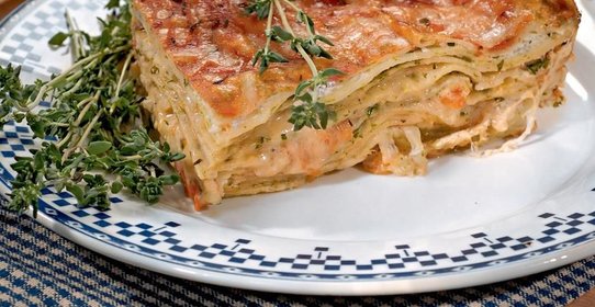 Лазанья с сыром и базиликом