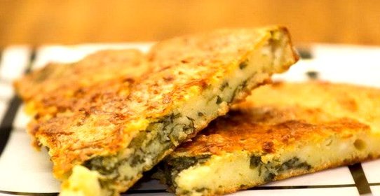 Творожная лепешка с полентой