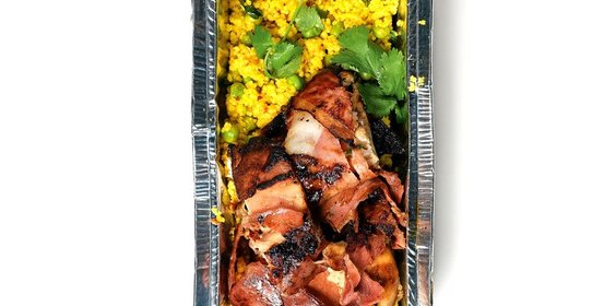 Курица терияки с гороховым кускусом