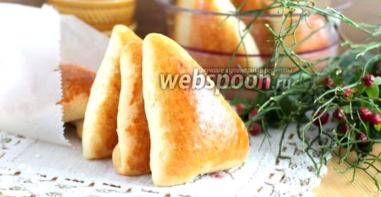 Пирожки из теста на майонезе с жареными яблоками