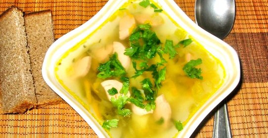 Рассольник с сосисками