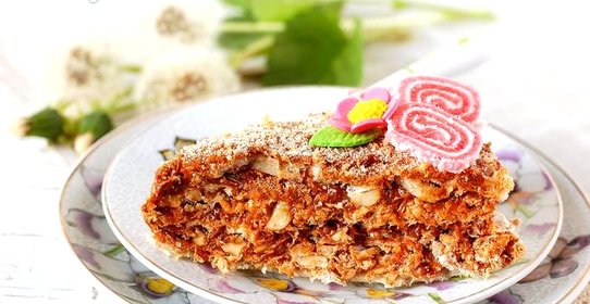 Вафельный торт со сгущёнкой