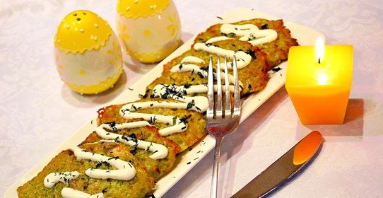 Овощные оладьи с грибами