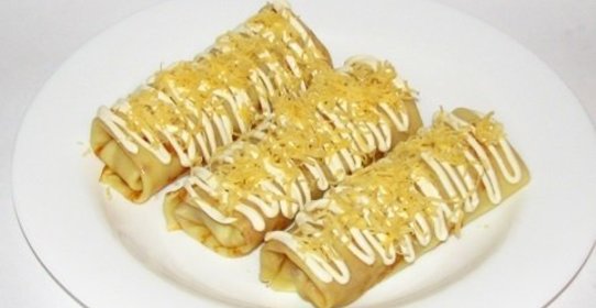 Блинчики с курицей и сыром