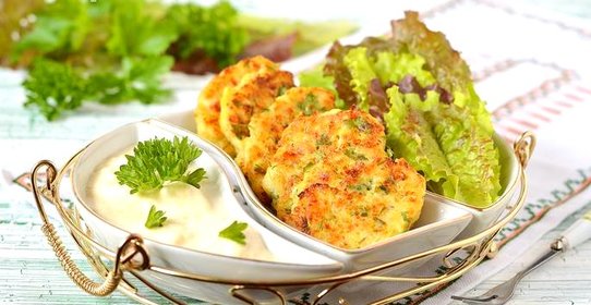 Оладьи с кабачками и творогом