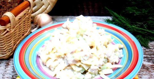 Салат с ананасом сыром и огурцом