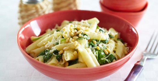 Паста со сливочно-шпинатным соусом