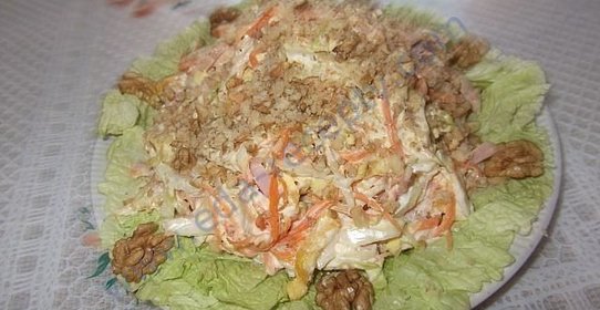 Салат пекинская капуста ветчина