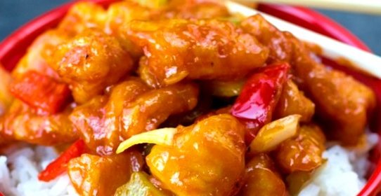 Курица с овощами в кисло-сладком соусе