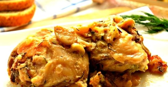 Курица с вешенками