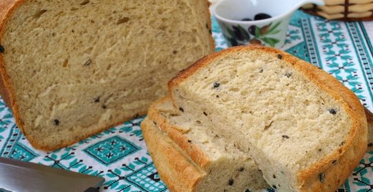 Хлеб с маслинами, брынзой и итальянскими травами в хлебопечке
