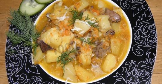 Картошка с печенью в духовке