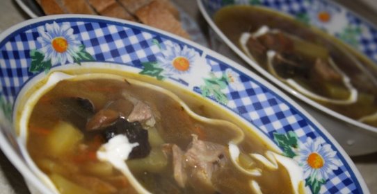 Грибной суп (с сушенными лесными грибами)