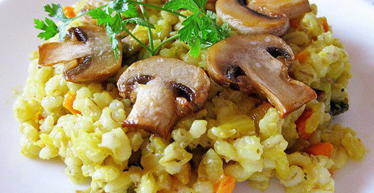 Диетический плов с грибами