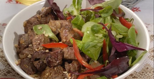 Говяжья печенка в вине