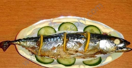 Запеченаая фаршированная скумбрия в духовке рецепт