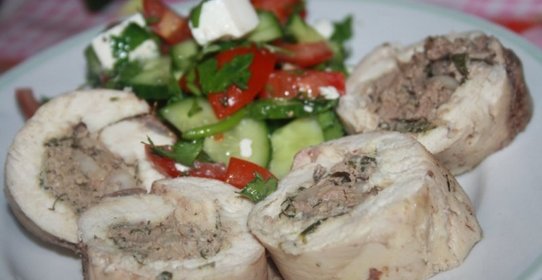 Куриные рулеты с начинкой из печени