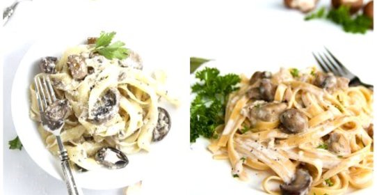 Сливочная паста с консервированными шампиньонами