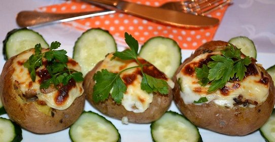 Фаршированный картофель к завтраку