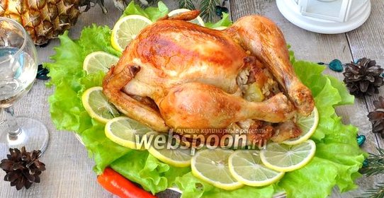 Курица в шампанском с ананасами