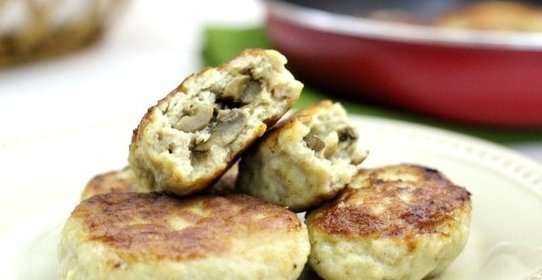 Куриные котлеты, фаршированные грибами