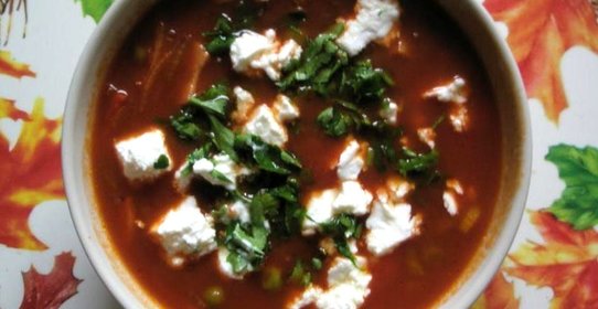 Быстрый суп с томатным соком