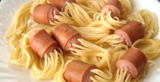 Спагетти с сосисками