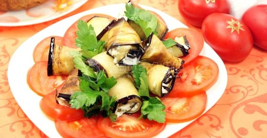 Рулетики из баклажанов