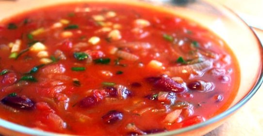 Густой суп с фасолью