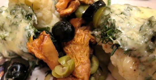 Цветная капуста с грибами и сыром