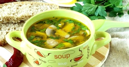 Постный грибной суп из шампиньонов