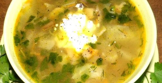 Грибной суп с капустой